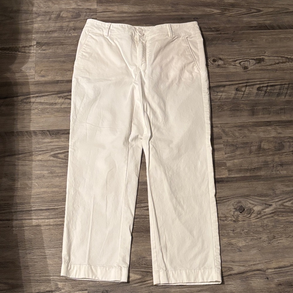 LOFT Outlet Monroe Straight white cotton pants